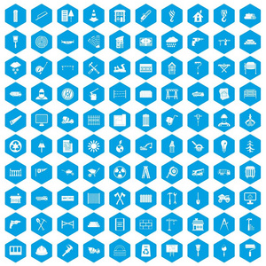 100 建设材料图标设置蓝色