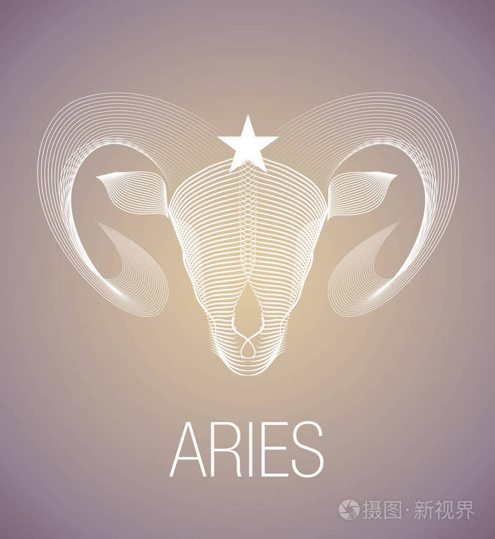 黄道十二宫白羊座矢量图