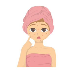 痤疮的女人照片