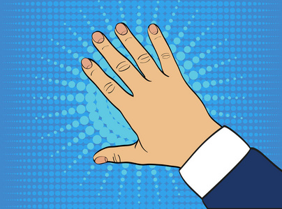 左手背.矢量.掌心向下.popart 风格照片