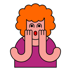 omg 女孩在恐惧.感叹号是照片