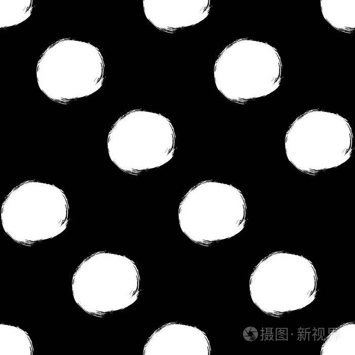 无缝黑白相间的花纹,用抽象的圆圈