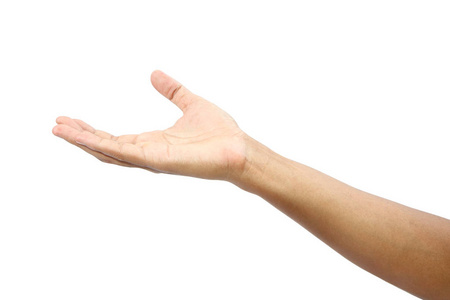 合适的男人空的孤立与剪切路径合适男人的手照片