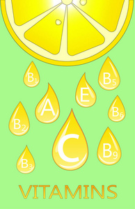 柠檬中的维生素。信息图表，健康的食物。矢量图