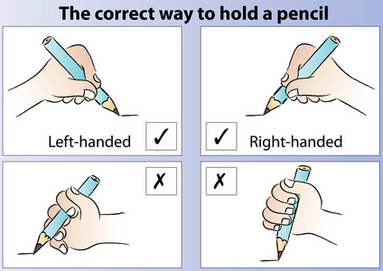 正确的方法可以拿铅笔