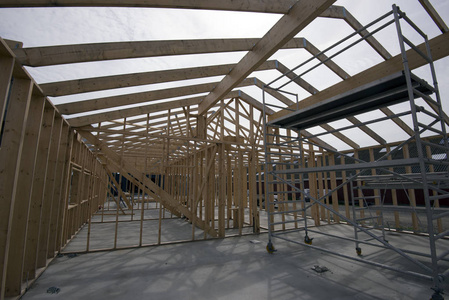 宣传册,海报,单张或卡为万圣节平面样式房子建筑木框架结构木工骨架