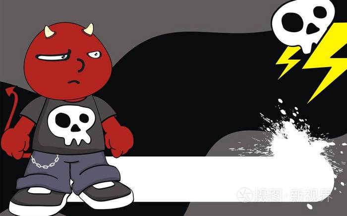 脾气暴躁的恶魔小子卡通表达背景
