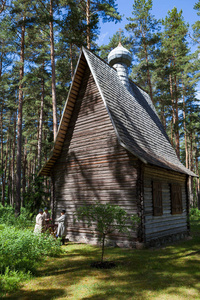 拉脱维亚里加2016年6月12日 拉脱维亚露天的旧木制教堂民族志博物馆