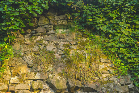 中世纪城堡的石墙