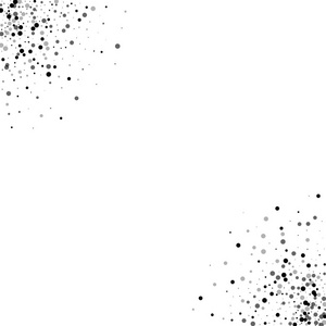 密集的黑点框架角与密集的黑点，在白色背景矢量图