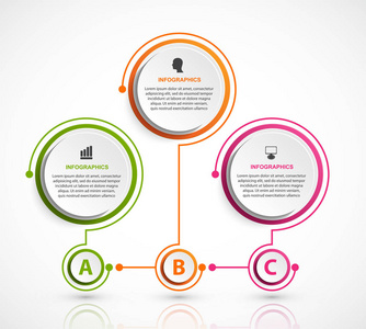 抽象的选项信息图表模板。图表为业务演示文稿或信息横幅