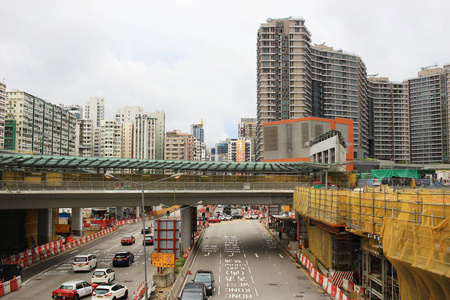 在香港的高速铁路施工现场图片