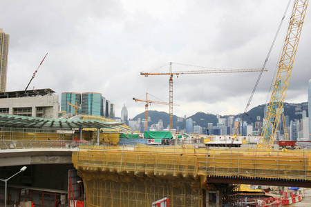 在香港的高速铁路施工现场图片