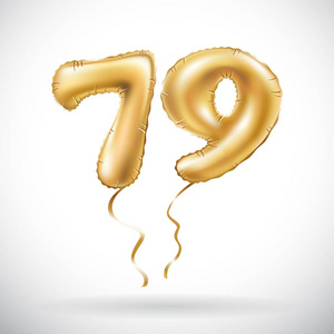 矢量金色数 79 79 金属气球.党的装饰金色气球.