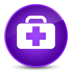 医疗袋图标优雅紫色圆形按钮