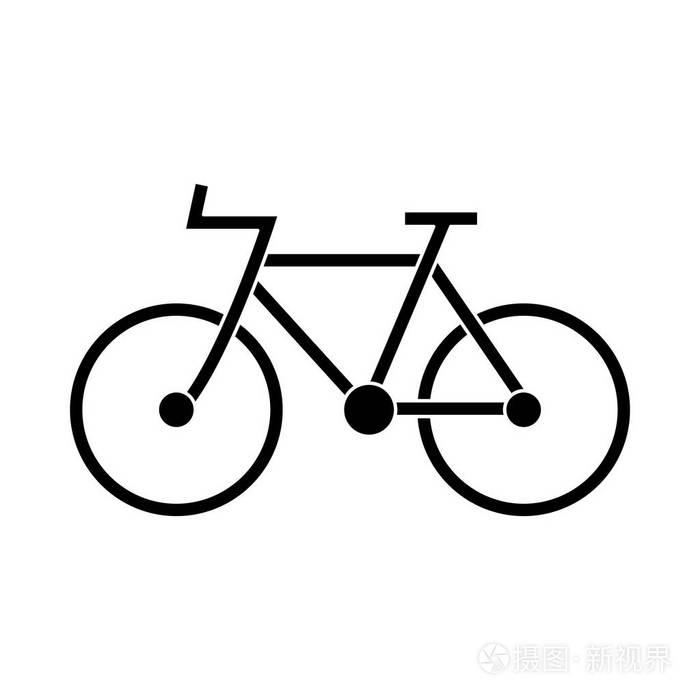 矢量-自行车大纲图标,现代最小平面设计风格,自行车矢量图