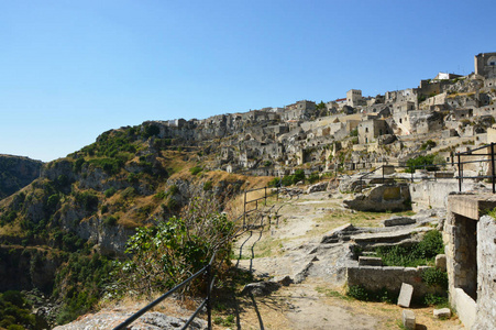 典型的石头马泰拉 Sassi di Matera 教科文组织世界文化遗产 文化 2019 年欧洲资本，马泰拉，巴西利卡塔，