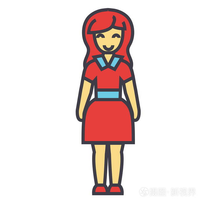 线矢量图标.可编辑的中风.孤立在白色背景上的扁线形图