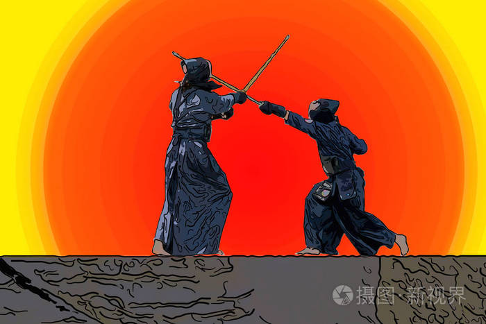 日本剑道战士用竹剑