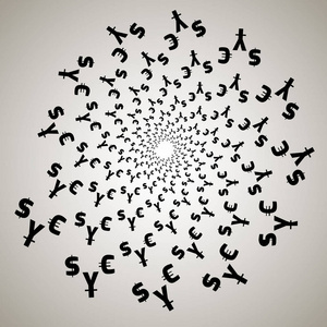 欧元周期旋流,涡流背景.旋转的螺旋.婆娑的心的图案.