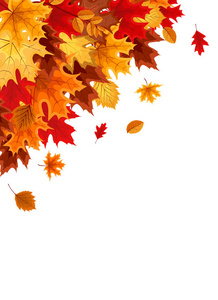 与下降的秋天树叶抽象矢量图背景