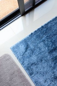 蓝色地毯柔软质地装饰地板室内现代