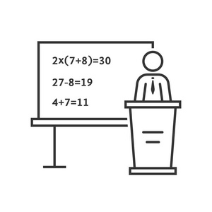 黑色的细线数学老师图片