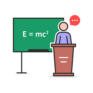 讲台粉笔颜色的线性物理老师照片