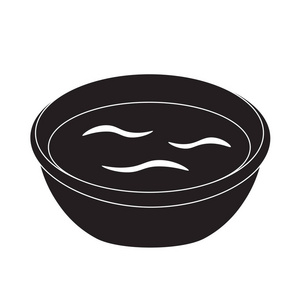 黑碗汤矢量图