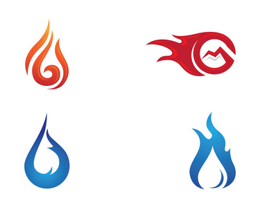 火火焰 Logo 模板矢量图标石油 天然气和能源标志的概念