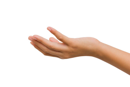 红了修剪女性张开的手的姿态数五个手指人类手伸出手, 张开手掌, 在