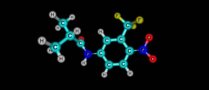 氟他胺分子结构上黑色孤立