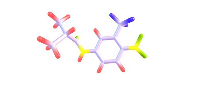 氟他胺分子结构上白色孤立