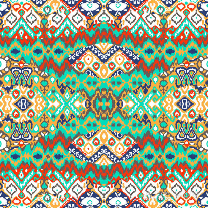 民族波西米亚花纹图案.之字形几何复古求同