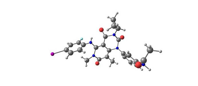 Trametinib 分子结构上白色孤立