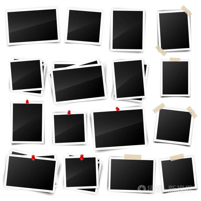 数码快照, 图像.摄影艺术.模板或样机的设计.白色背景上的矢量图