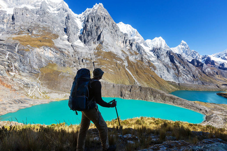 徒步旅行在科迪勒拉山系的场景