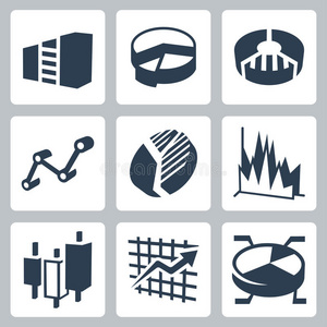 矢量图和图表图标集照片