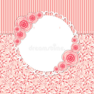 可爱的玫瑰花框矢量插图