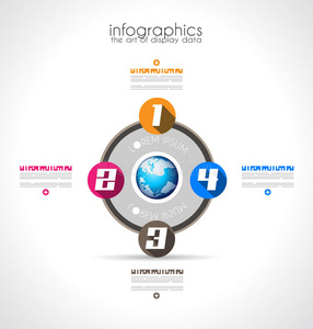 具有现代平面风格的信息图形设计模板。