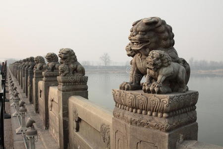 石狮中国卢沟桥石狮摄影图