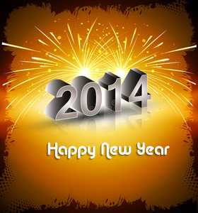 庆祝2014新年多彩设计背景