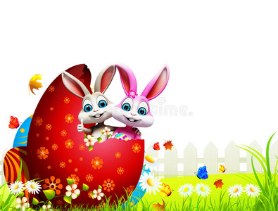 彩蛋里的复活节兔子