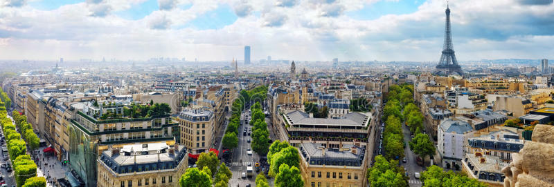从凯旋门俯瞰巴黎。巴黎。法国。