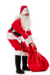 圣诞老人和一个沉重的袋子