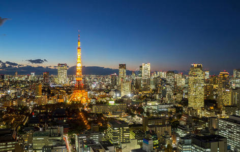 旅行者 目的地 日落 城市景观 傍晚 东京 日本人 六本木