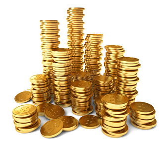 堆金币图片