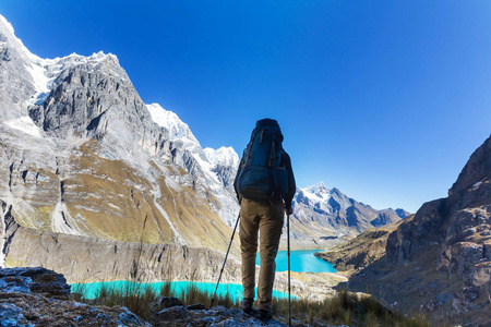 徒步旅行在科迪勒拉山系的场景