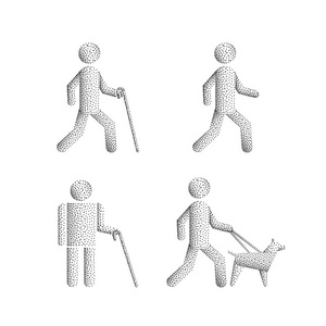 设置盲人与导盲犬