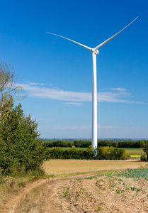 风力涡轮机发电与蓝蓝的天空能量守恒概念